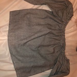 brandy melville off the shoulder striped top